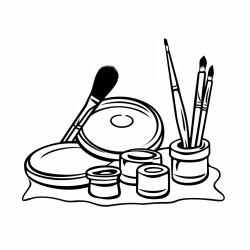 art supplies being cleaned