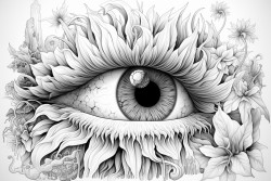 mystical eyeball with cool colors