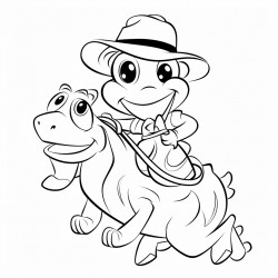 silly picture of a frog riding a horse
