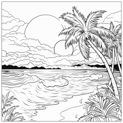 tropical beach sunset