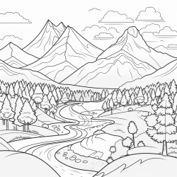 paysage de montagne avec des animaux