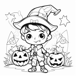 czarownica i wilkoak na halloween