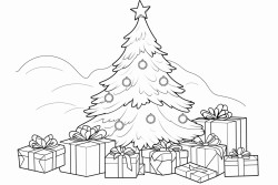 christmas tree and few gifts around