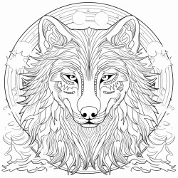 a werewolf under the full moon with intricate fur patterns and glowing eyes