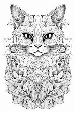 evil looking siamese cat no color no shade