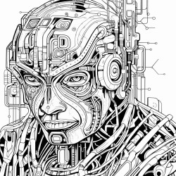 cyber tech biomechanical intricate complex
