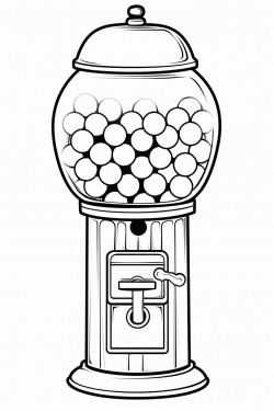 simple gumball machine with 50 gumballs to color