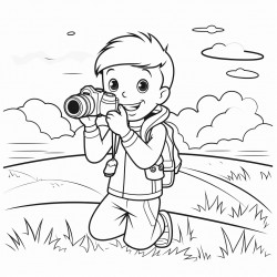 make a coloring page about photography for 4th graders