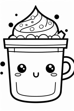 a cute kawaii in a cup