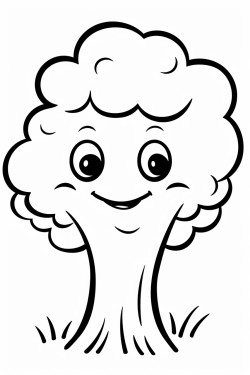 je veux un arbre avec un gland coloriage simple enfants