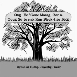 color by number coloring poage of a tree in a meadow with text that reads it okay to make mistakes