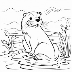 river with otter