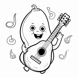 aguacate tocando la guitarra