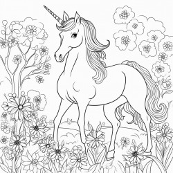 unicorn in a garden