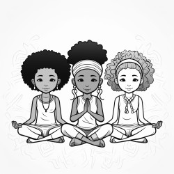black children meditating
