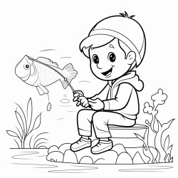 fishing coloring page
