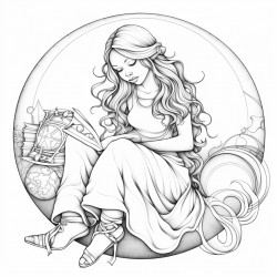 a girl sitting