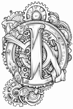 letter n made of gears