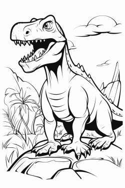 crea pagina da colorare dinosauro