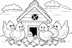 a henhouse in the midst of a herd without animals