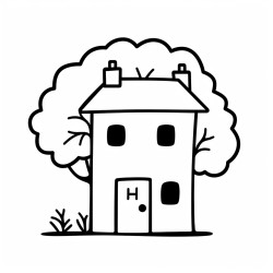 house next to tree