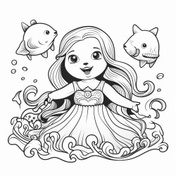 mermaid playng with a bear and a seal