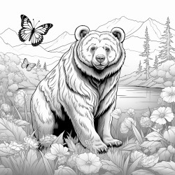 bear with butterfly