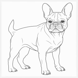 paint by number wuth a french black and white bulldog
