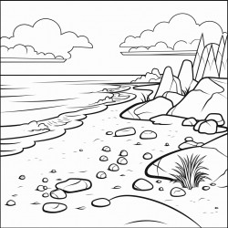 strand mit felsen