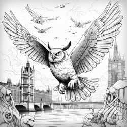 owl flying in london