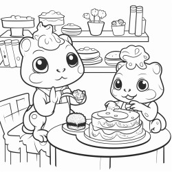 cartoon kawai frogs bakery shop theme