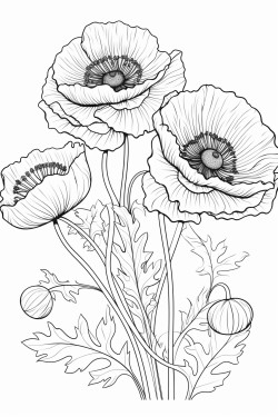 poppy flowers zentagle