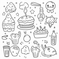 doodle for first birthday party which includes dohljanchi items and baseball theme