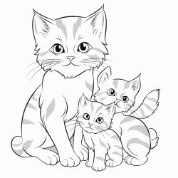 cat with kittens