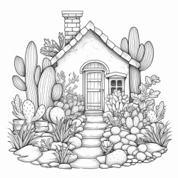 succulent garden surrounding cosy cute home