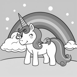 a unicorn farting a rainbow