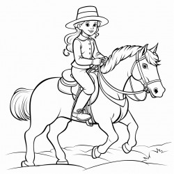 a old girl riding a big horse