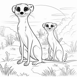 meerkats in the savannah