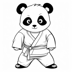 panda wiczy judo