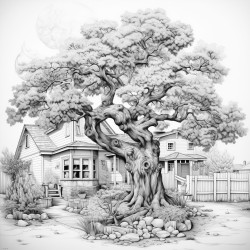tree next to house