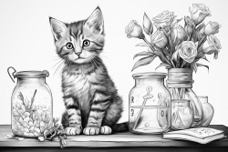 a cute cat wearing glass teaching alphabet and pronunciation to kids easy way