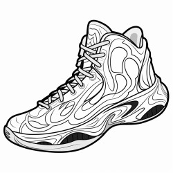 a basketball shoe with a marbleized effect and swirling colors