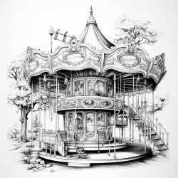 abandoned merry go round