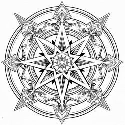 celestial harmony mandala  mandala featuring interlocking stars and celestial motifs