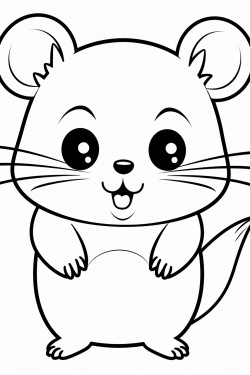 a kawaii style happy hampster