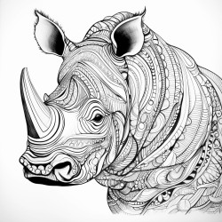 birthday zentagle style rhino and the message age like a fine rhino strong and unstoppable
