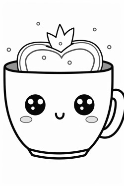 a cute kawaii in a cup