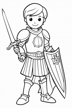 a brave knight standing tall with his sword and shield ready for an adventure