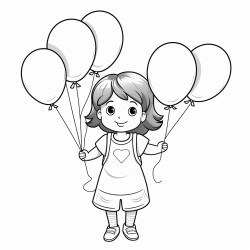 girl with balloons