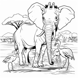 afrika animal to color in coloring page